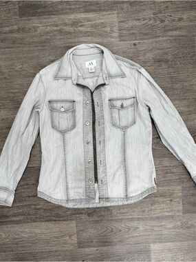 Men's Armani Exchange Light Gray Button-Up Shirt Jacket